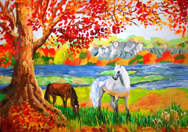 Золотая осень рисунки детей