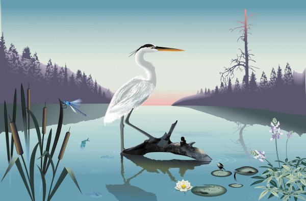 Картины с изображением журавлей