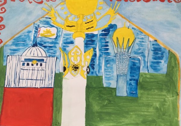 Мой Казахстан рисунок в школу