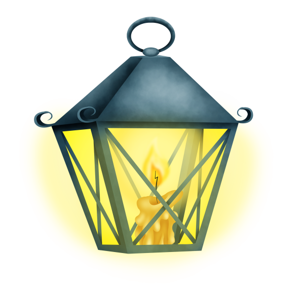 Уличный фонарь акварелью