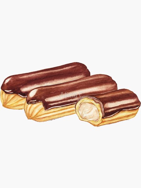 Эклер акварелью