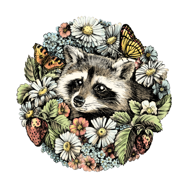 Тату енот эскизы