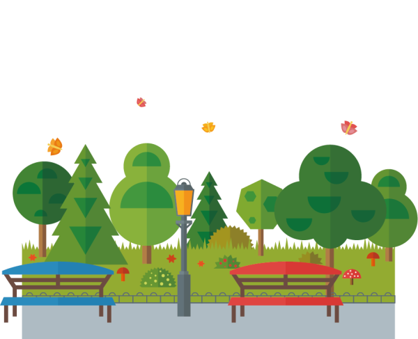 Город парк вектор