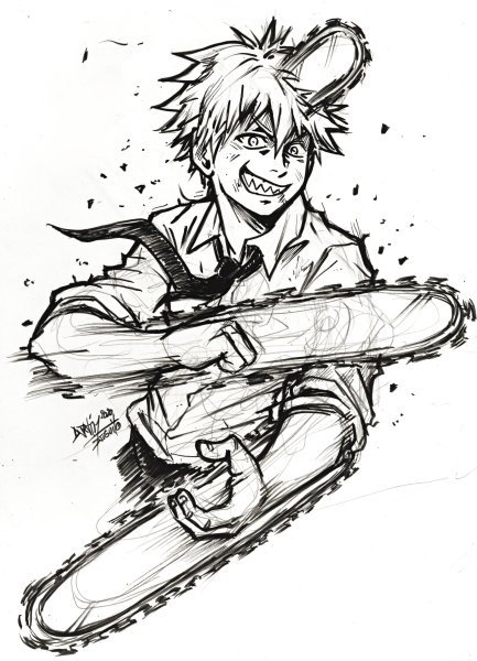 Человек бензопила тату