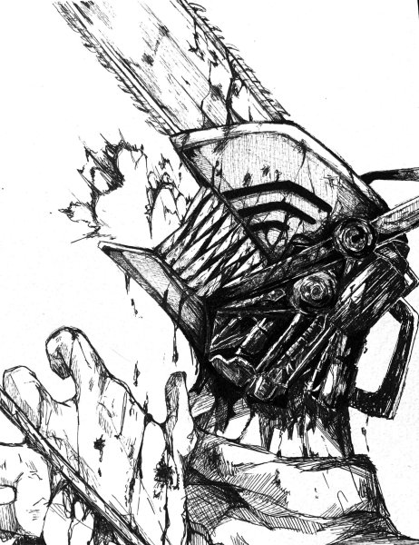 Бензопила тату эскиз