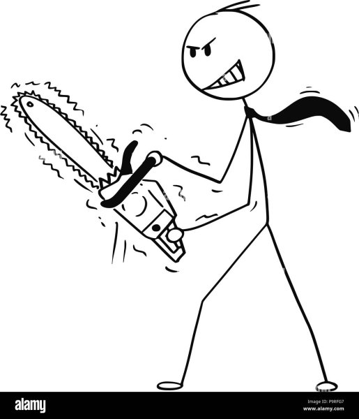 Человек бензопила нарисовать