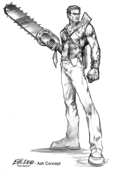 Человек бензопила рисунок карандашом