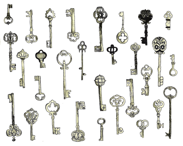 Нарисовать старинный ключ