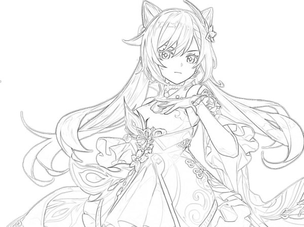 Раскраска Геншин Импакт