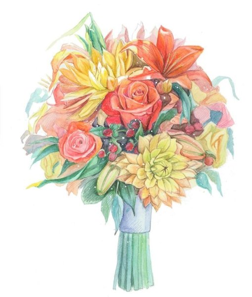 Букет цветов раскраска для детей