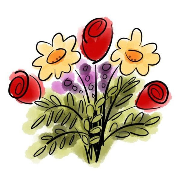 Букет цветов рисунок