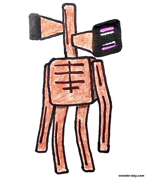 Майнкрафт сиреноголовый раскраска