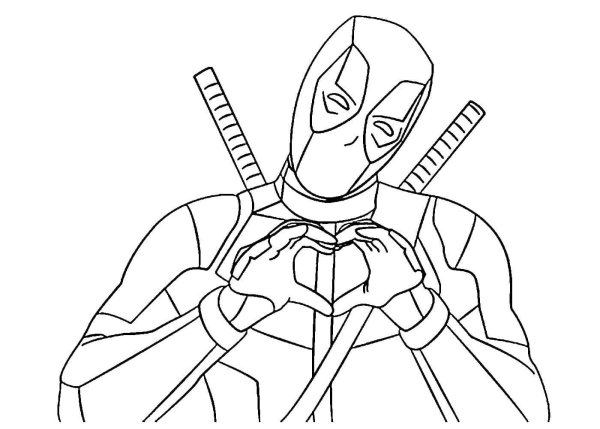 Раскраска Марвел Дэдпул