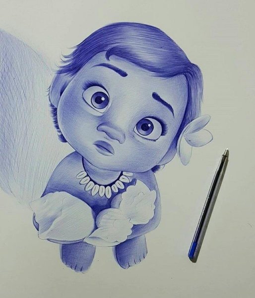 Рисунок шариковой ручкой Дисней