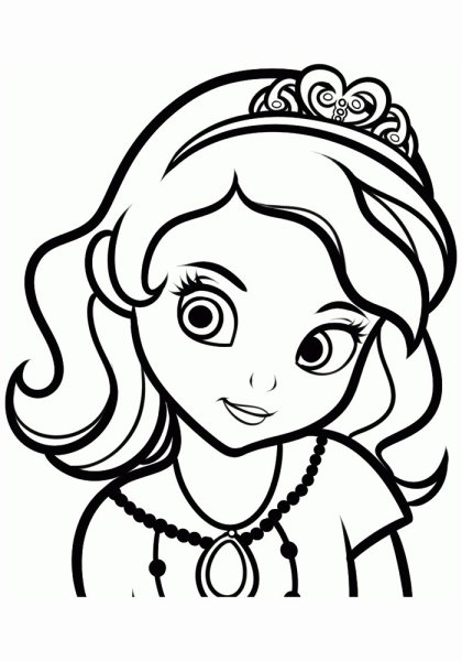 Принцесса София для срисовки