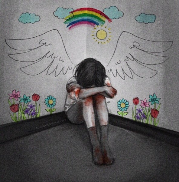 Рисунки для срисовки грустные