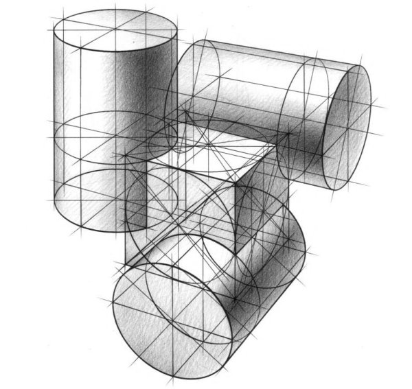 Штриховка цилиндра карандашом