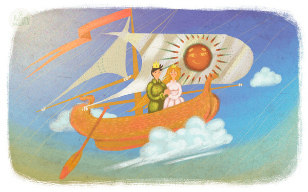 Иллюстрация к сказке Летучий корабль