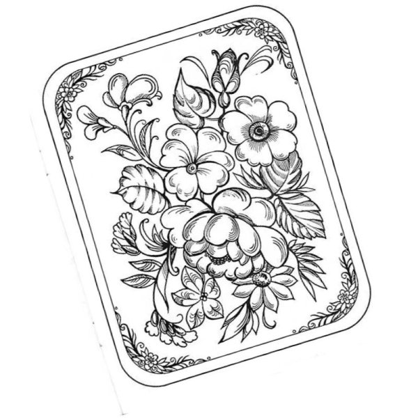 Жостовская роспись раскраска для детей