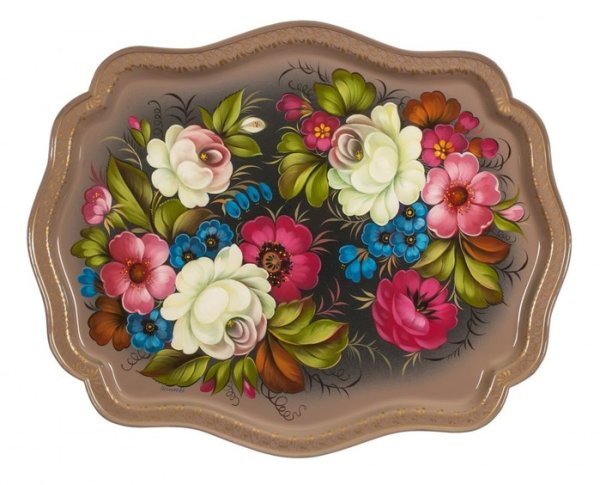 Жостово роспись поднос контур