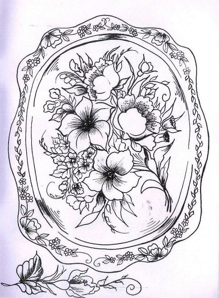 Жостовский поднос раскраска