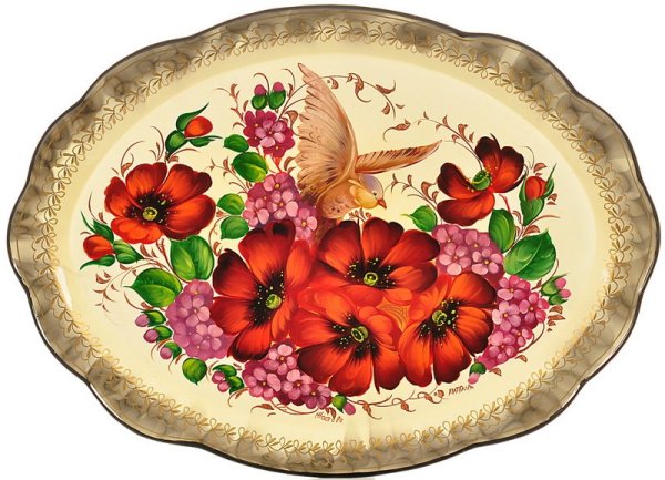 Жостовская тарелка