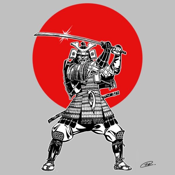 Самурай рисунок цветной