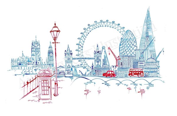 Лондон на белом фоне