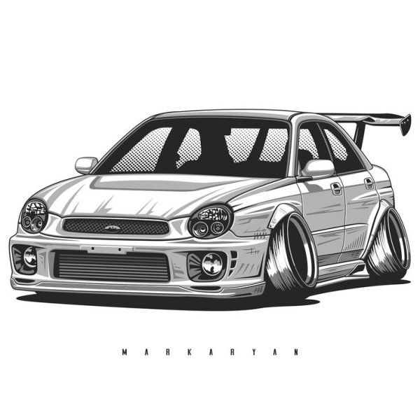 Субару STI 2007 скетч