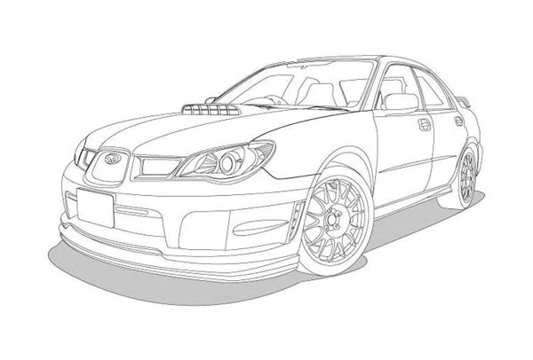 Раскраска Subaru Impreza WRX STI