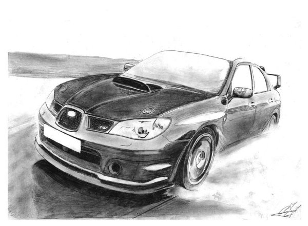 Субару WRX карандашом