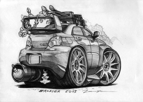 Субару WRX STI 2007 скетч