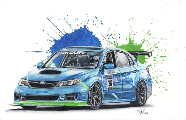 Субару WRX STI 2007 скетч