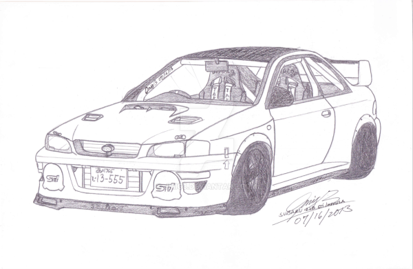 Subaru Impreza WRX STI 1997 чертеж