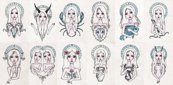 Рисунки для срисовки знаки зодиака девушки