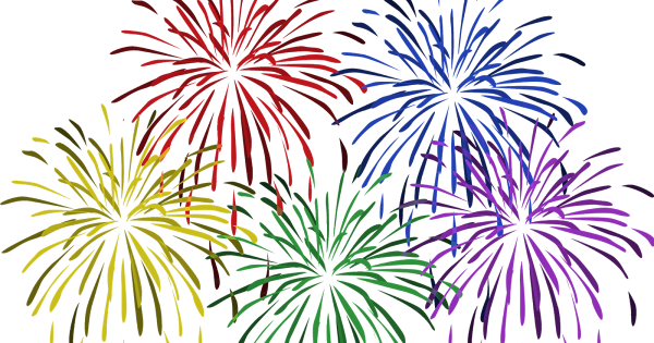 Салют на прозрачном фоне