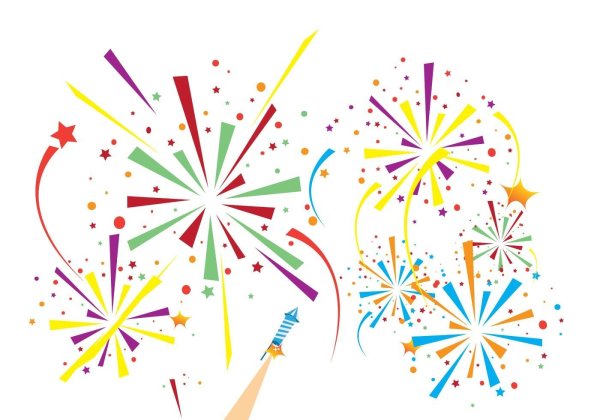 Салют на прозрачном фоне для фотошопа