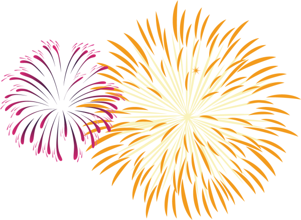 Салют на белом фоне