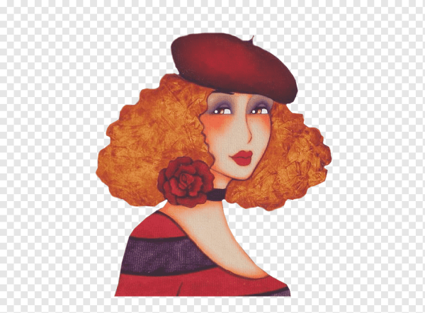 Девушка в беретке мультяшный