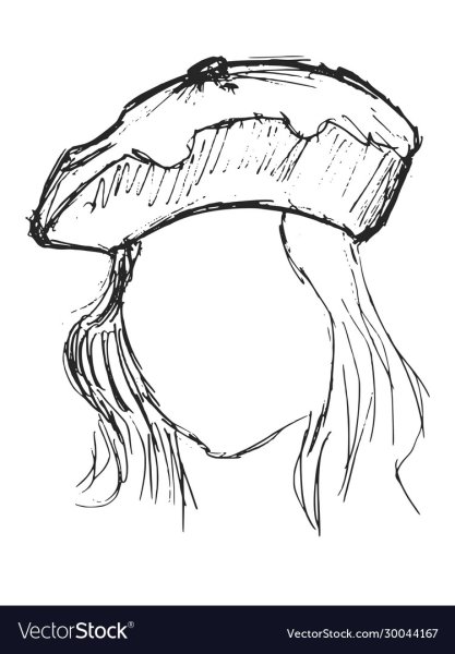 Набросок берета на голову