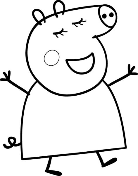 Трафарет свинки Пеппы