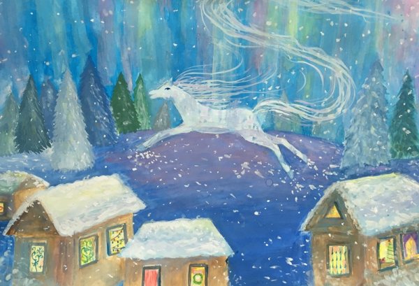 Рисование зимняя сказка