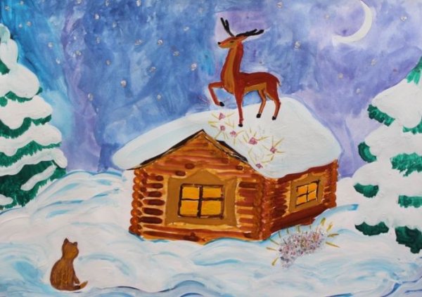 Рисование зимняя сказка
