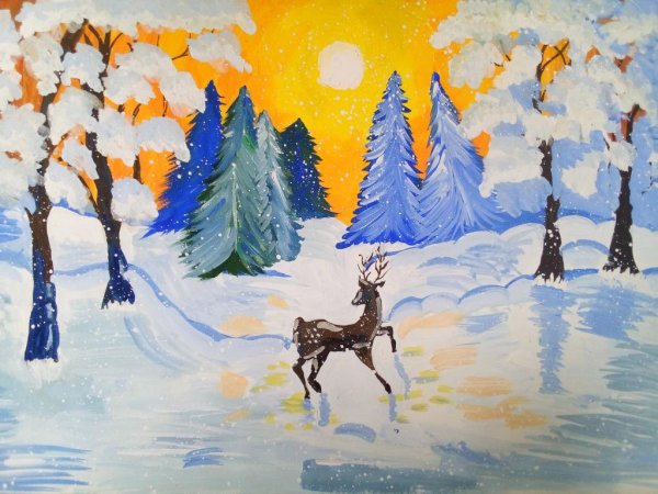 Зимняя сказка рисунок