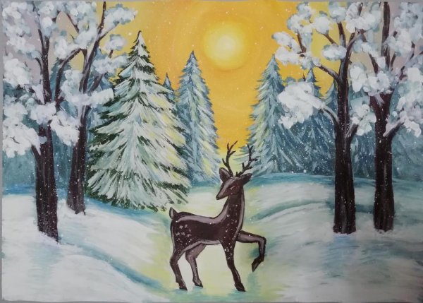 Конкурс рисунков зима