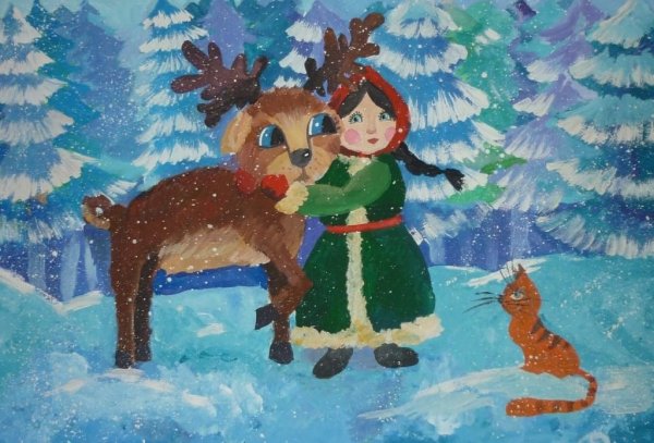 Зимняя сказка рисунок