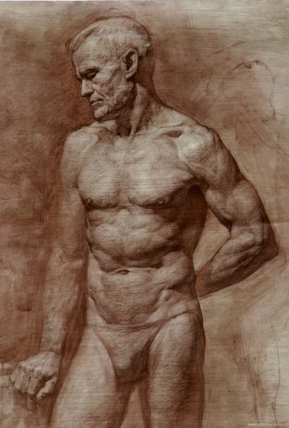 Чистяков натурщик стоящий 1856