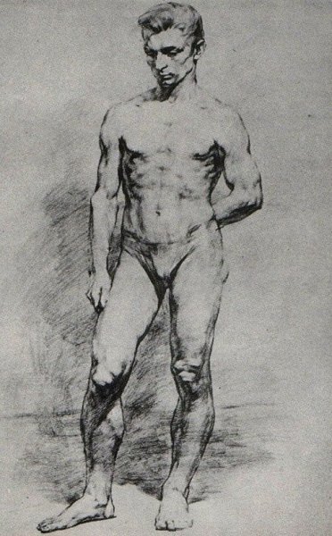 Брюллов сидящий натурщик