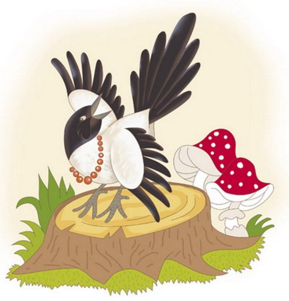 Сорока белобока мультяшная