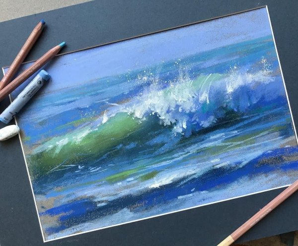 Простой пейзаж пастелью